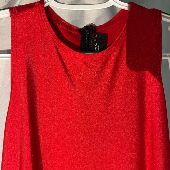 Kini Zamora Hawaiian designer/Project Runway red formal dress made in Hawai’i - Picture 3 of 3